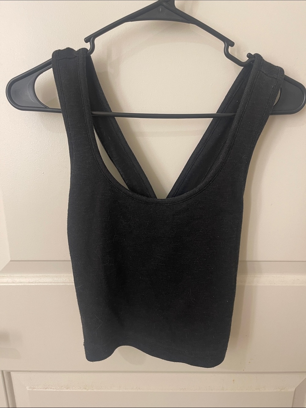 Madewell Black Cropped Racerback Tank
